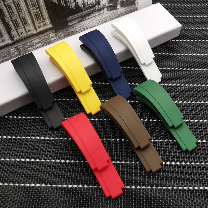 20mm 21mm Rubber Silicone Watches Strap Buckle Watchband For Role Strap Daytona Submarine Deep Sea GMT Seamarster OYSTERFLEX