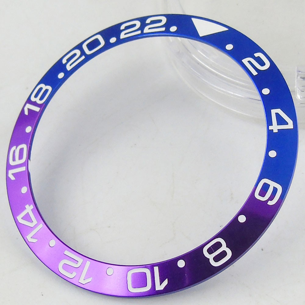 38mm*30.6mm Bezel Watch Insert Fit For 40mm GMT Automatic Men's Watch Aluminum Bezel Ring Red/Blue/Purple/Green/Gold