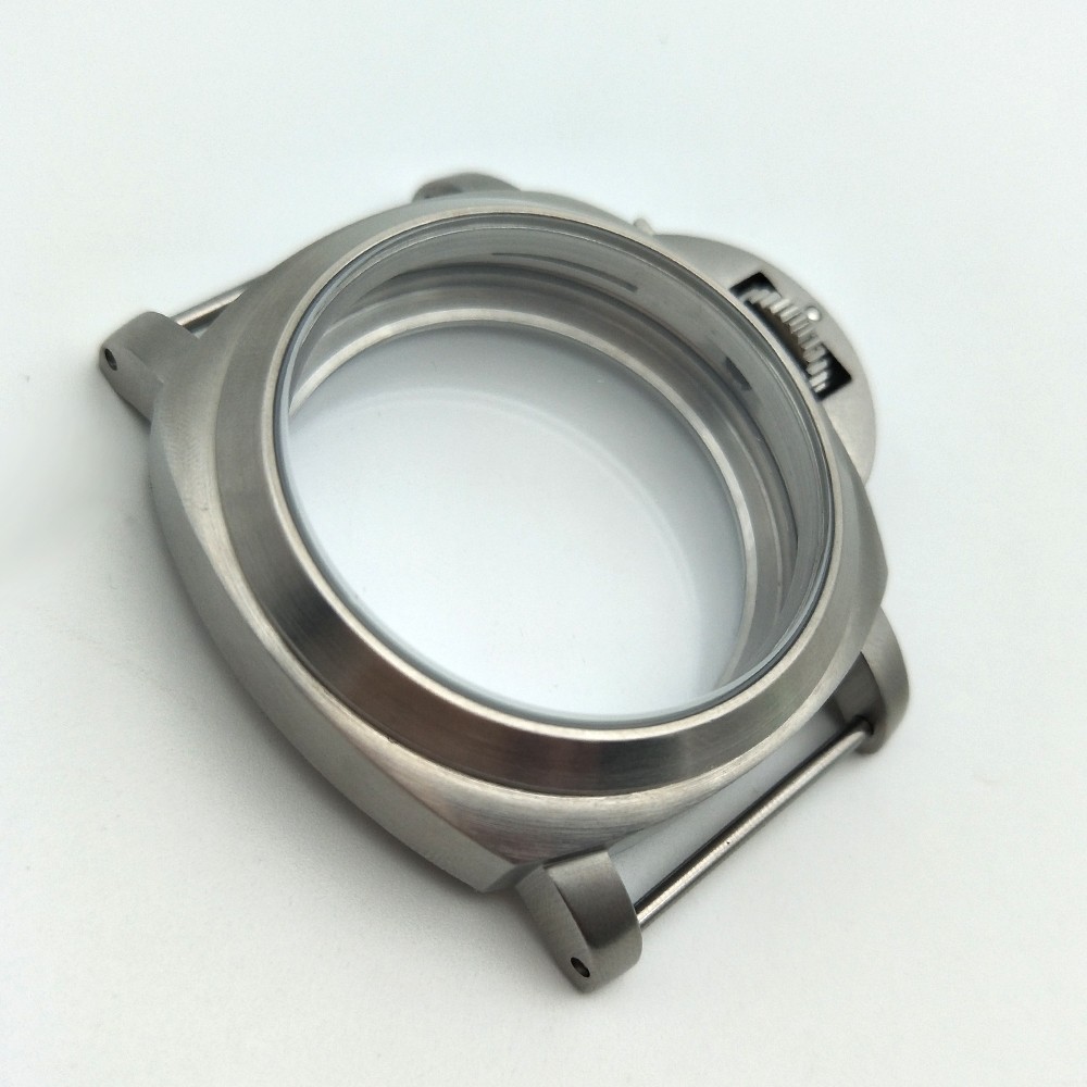 44mm high quality 316L stainless steel watch cases fit ETA 6497/6498 mechanical hand wind movement ETA6497 case ETA6498