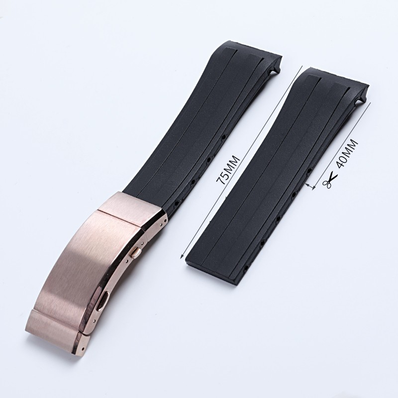 22mm Soft Silicone Rubber Watch Band Ocean Star Caliber 80 Folding Slider Buckle Watchband For Mido Strap Chain Accessories