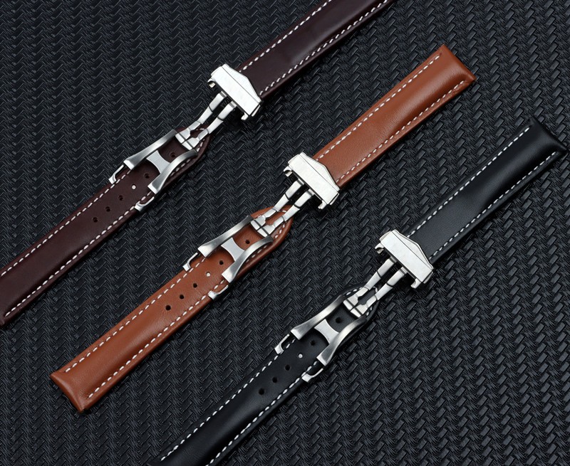 20mm Genuine Cow Leather Watch Band for Omega Watch Band Seamaster 300 De Ville AT150 Aqua Terra 150 Watchband Deploying Buckle Tool