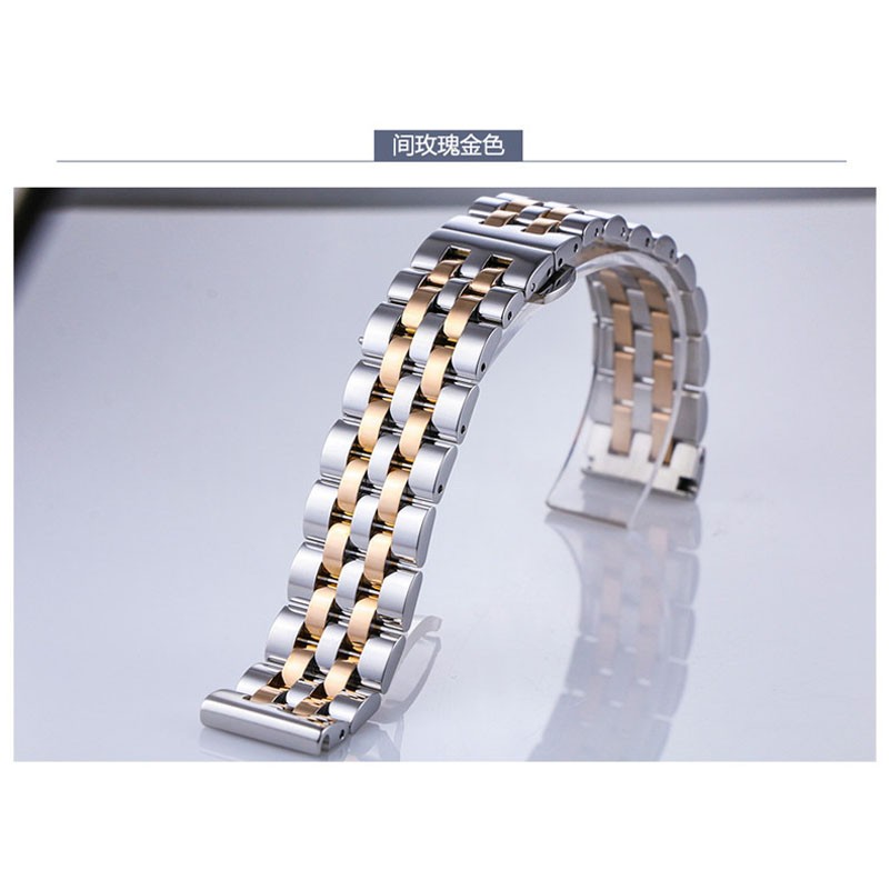 Flat and Curved End Watch Band 18 19 20 21 22mm 24mm 26mm Stainless Steel Watch Strap Butterfly Clasp Replacement Wristband