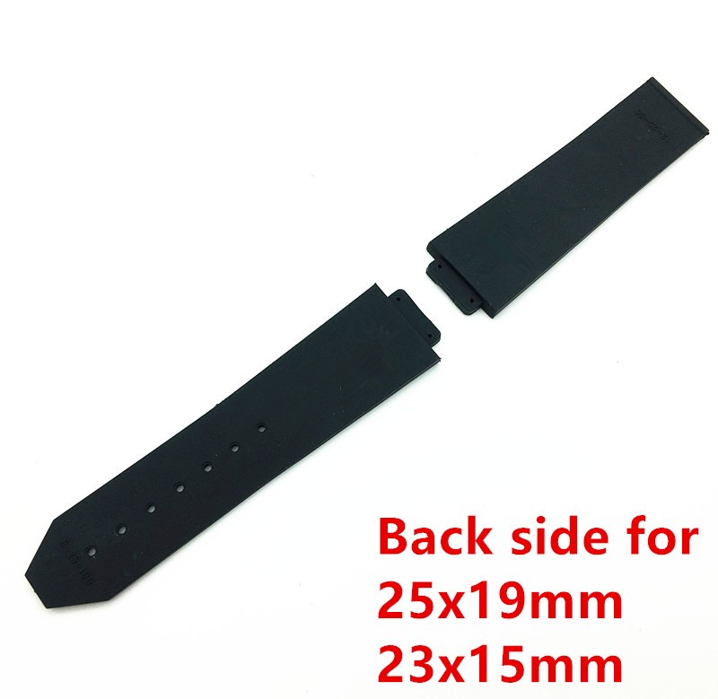 Luxury Convex Silicone Rubber Watchband 23x15mm 21x15mm 25x19mm 25x17mm For Hublot Strap Watch Band Wrist Strap Bracelet Logo On