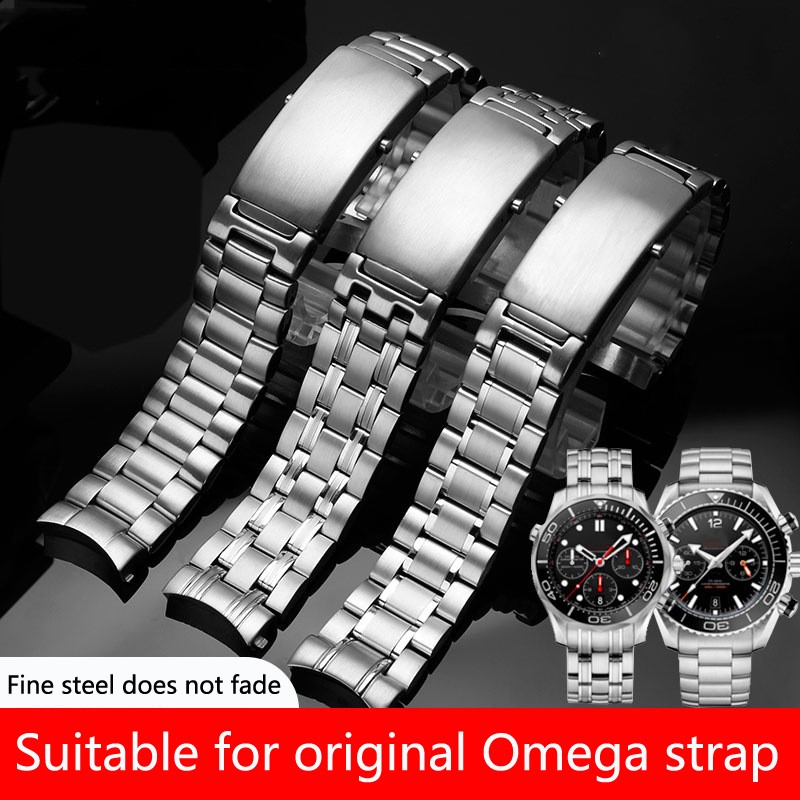 18mm 20mm 22mm quality 316L silver stainless steel watch straps strap for omega seamaster speedmaster planet ocean strap