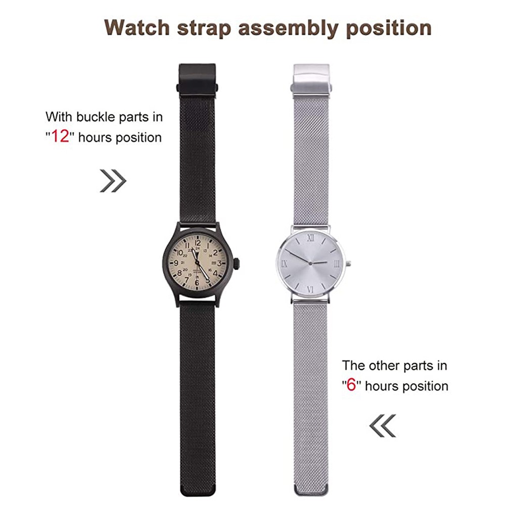 Stainless steel mesh watch band for men women, quick release mesh watch straps 16mm 18mm 19mm 20mm 21mm 22mm