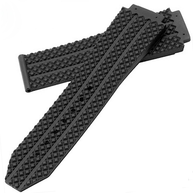 Specific Brand Male Strap For HUBLOT Hublot Rubber Rubber Strap Watch Accessories Black 25*19mm