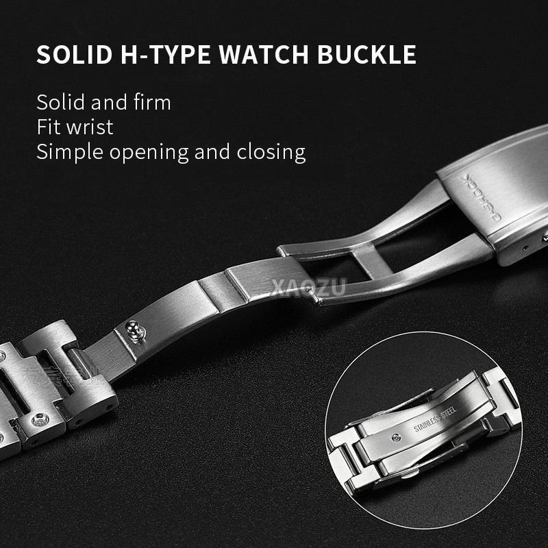 XAOZU Metal Watch Band Bezel Strap DW5600 G5600E DW5000/5035 Stainless Steel Watchband Frame Bracelet Accessory with RepairTools