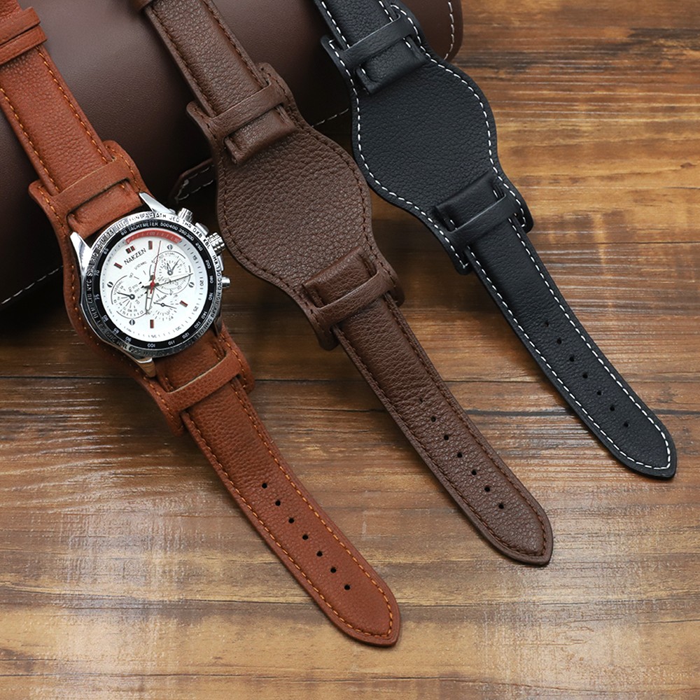 Genuine Leather Watchband 18mm 20mm 22mm Replacement Soft Watch Strap Coffee Black Brown Men Wrist Bracelets Sport Watches