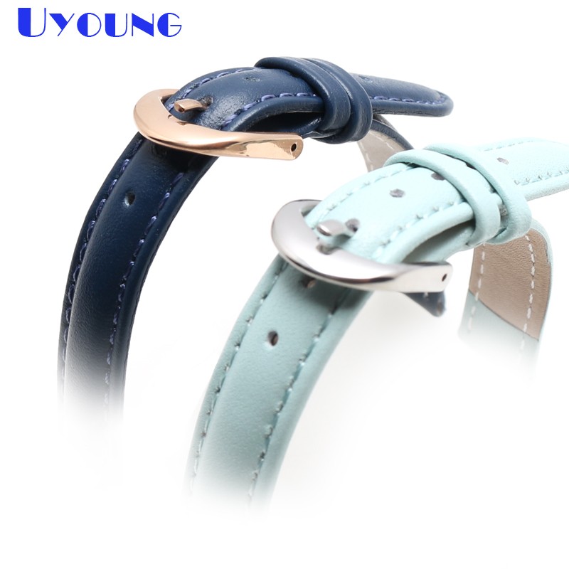 Women's Genuine Leather Watch Band, 14mm, 16mm, 18mm, 20mm, Soft, Simple, Leather, Blue