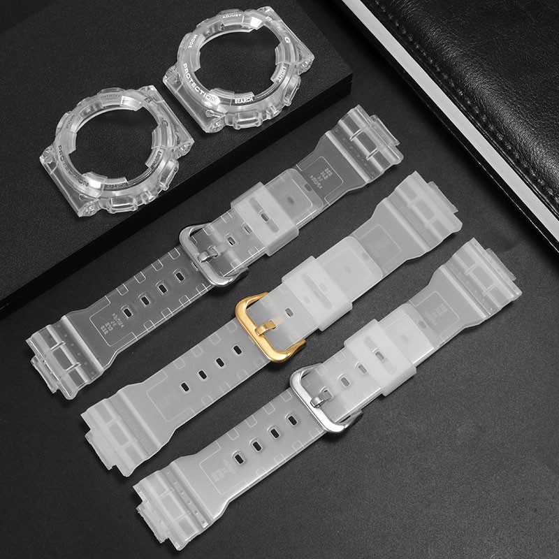 Wristwatch Strap Replacement for Casio Child-G BA-110 111 112 120 130 Rapo Transparent Watch Case Women Silicone Sport Watchband