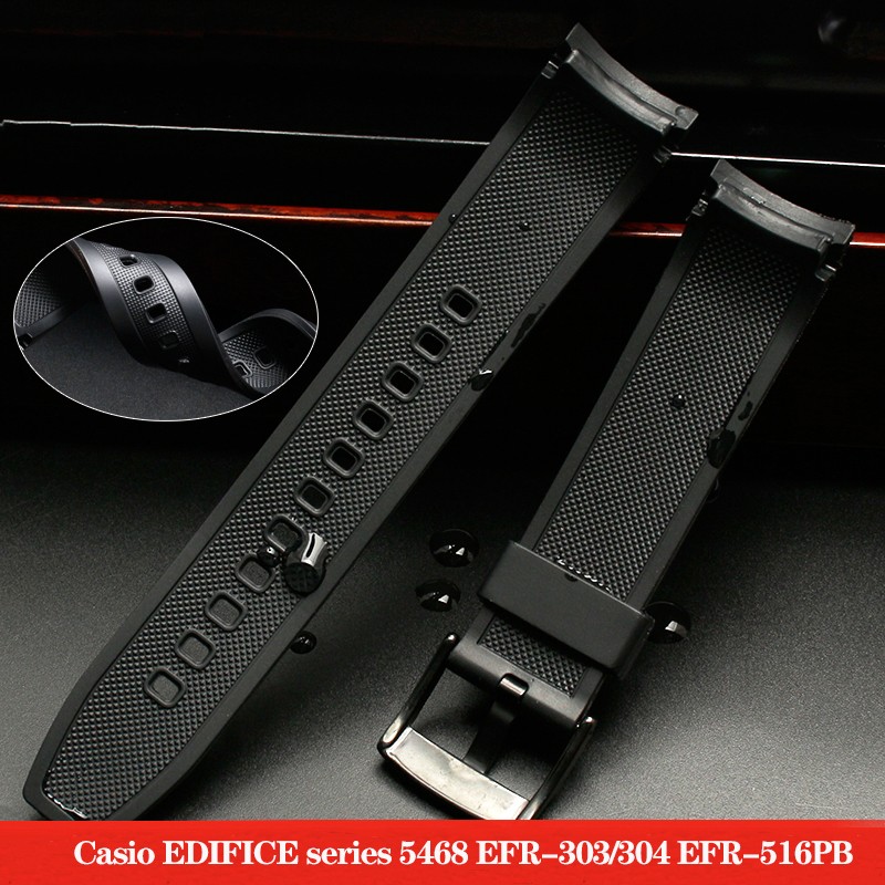 For Casio 5468 BLD EFR-303/304 EFR-516PB EFR-516 Silicone Rubber Band Resin Watch Strap 22mm Waterproof Watchband Strap