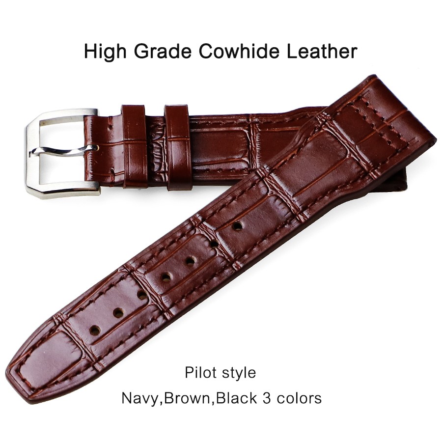 20mm 21mm 22mm Watchband for IWC Pilot Classic, Spitfire, Le Petit Prince Watch Strap Calf Genuine Leather Bracelet Watch Band