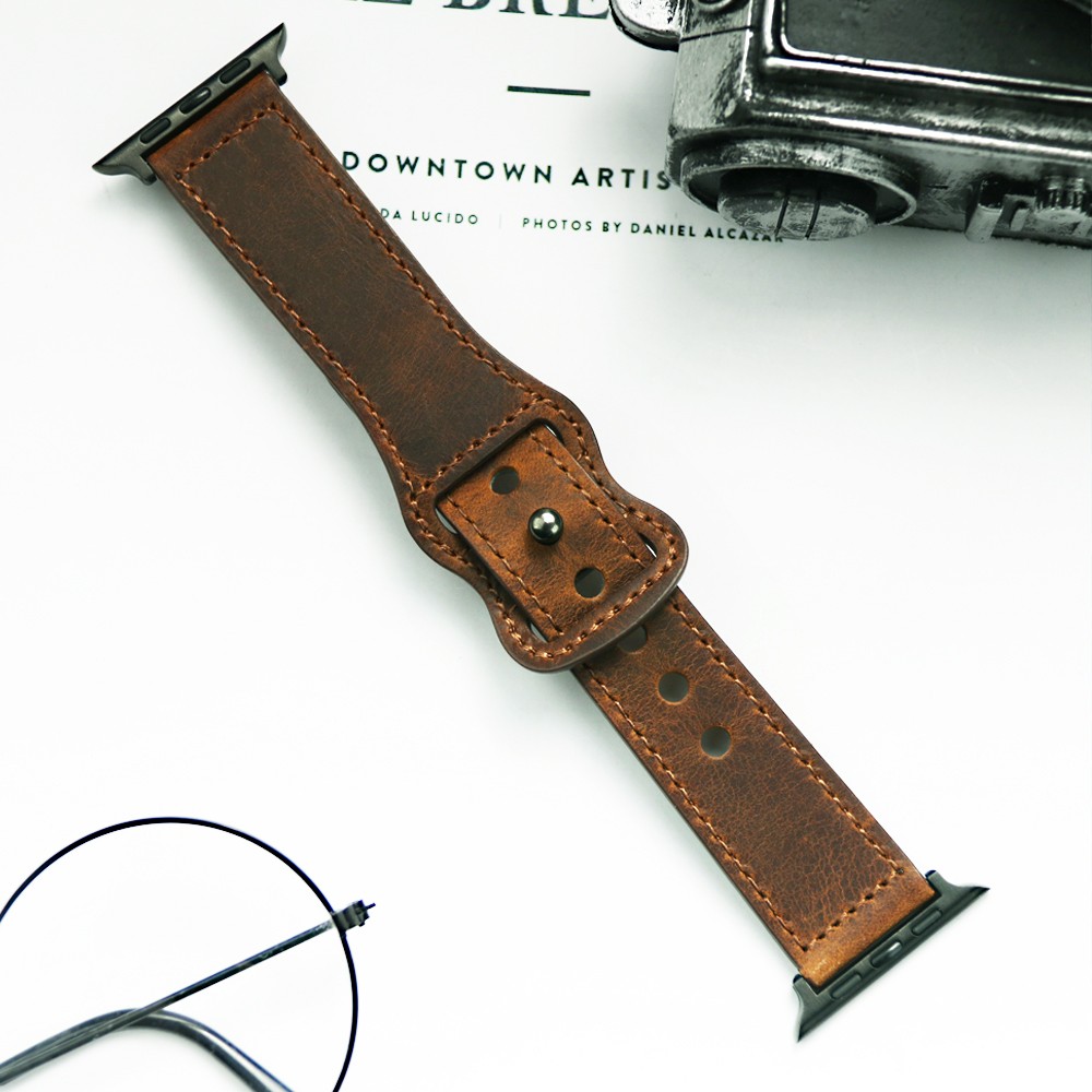 Genuine Leather Korea Strap for Apple Watch 7 Band 45/41mm 44/40mm 42/38mm Bracelet Apple Watch Strap for iWatch 6 5 4 3 2 1 SE