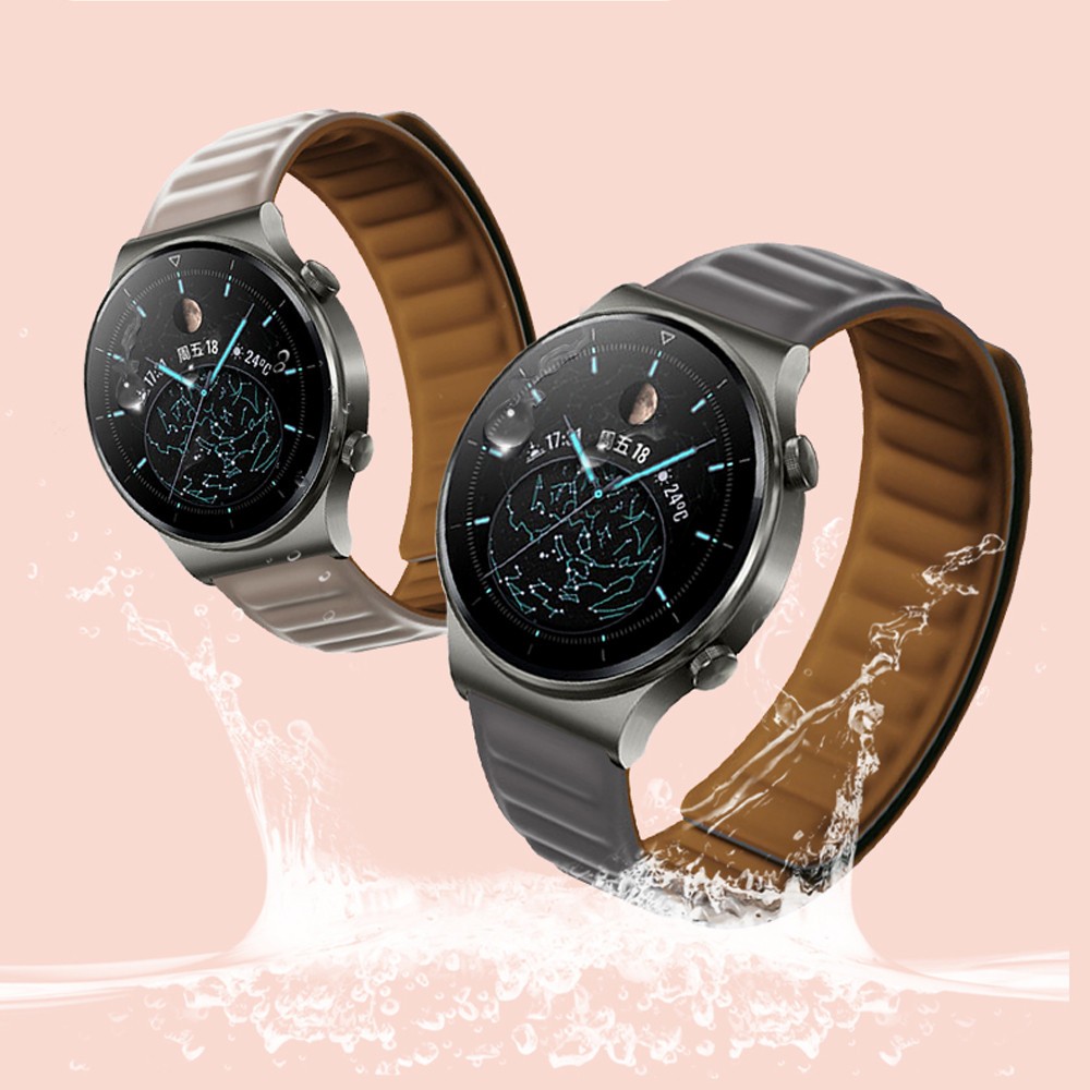 Magnetic silicone strap 20mm/22mm suitable for Samsung watch Galaxy watch series 46mm 42mm 41mm, suitable for huawei gt 2