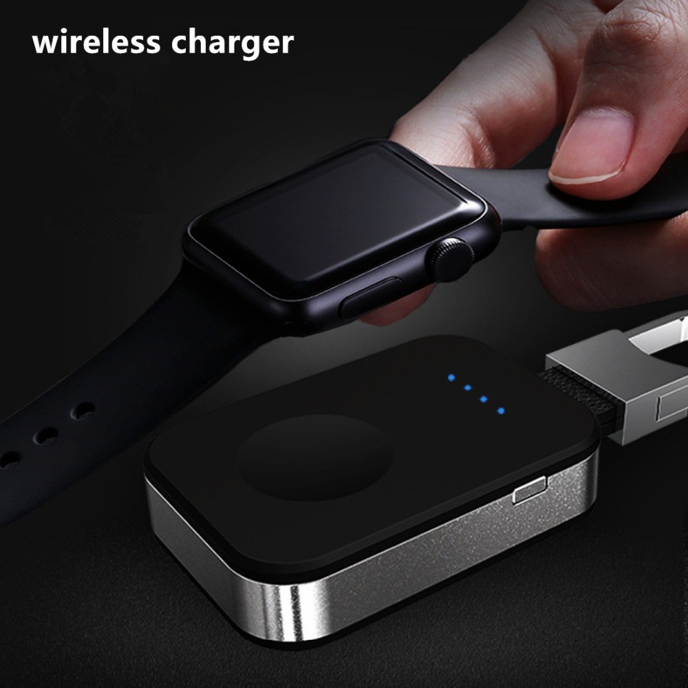 Qi Wireless Charger for Apple Watch Band 6 42mm/38mm iWatch 3 4 5 Portable Smart Watch External Battery Pack Keychain Power Bank