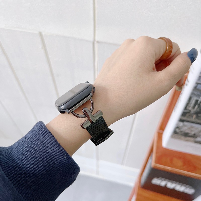 Leather Strap for Apple Watch Band 45mm 41mm 44mm 44mm 40mm 38mm 40mm Women Wristband Korea Bracelet iWatch Series 3 4 5 6 SE 7