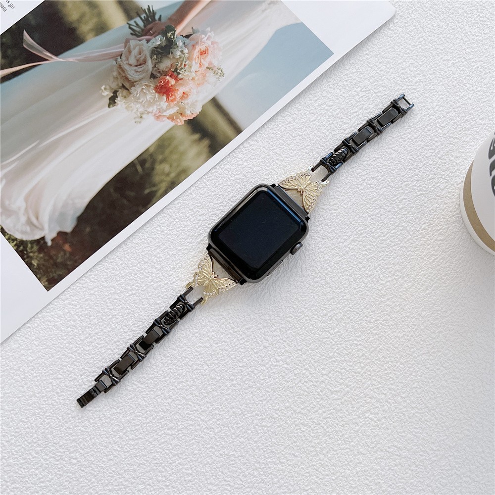 Women Stainless Steel Strap for Apple Watch Band 40mm 41mm 44mm 45mm Slim Metal Link Bracelet Strap iWatch Series se 5 4 6 7 SE