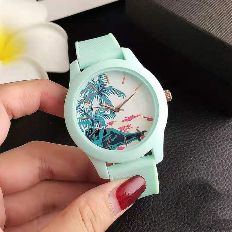 Brand Wrist Watches Fashion Men Women Ladies Girl Couples Crocodile Pattern Quartz Casual Silicone Band Watch LA10