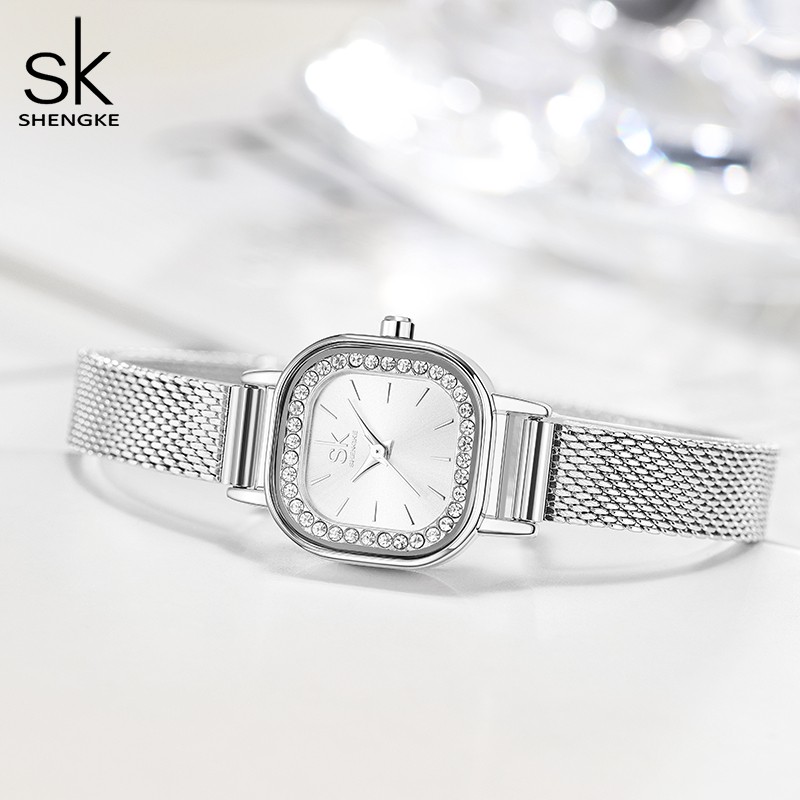 Business men watches birthday gift ladies wristwatch quartz crystals minimalist style rhinestone square dial dress accessories