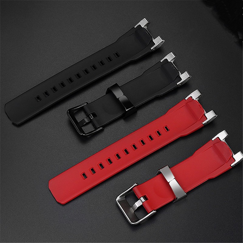 Men's Rubber Strap for C-asio G-SHOCK Watch MTG-B2000 Series Black Red Silicone Watch Strap with Special Connector