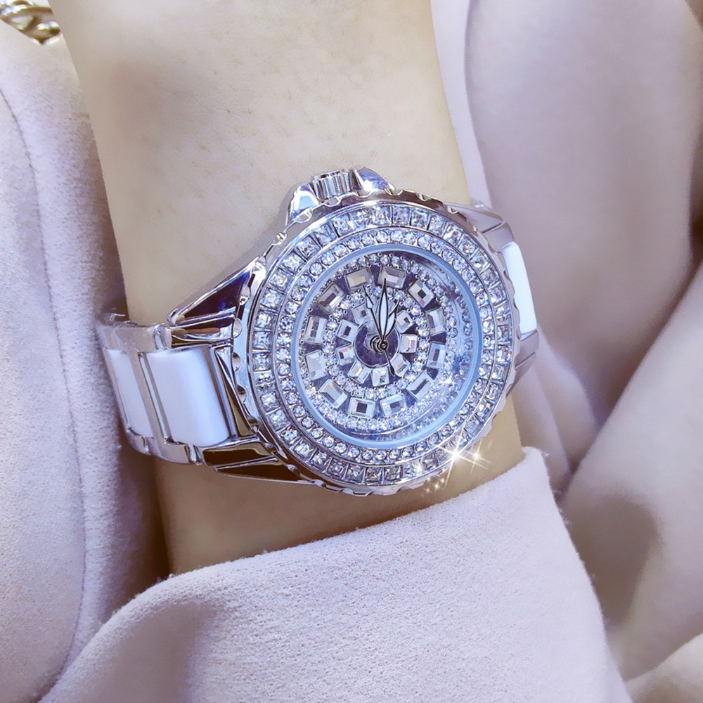 2022 Diamond Watches Women Famous Brand Fashion Ceramic Wristwatches Women Ladies Stainless Steel Female Clock Relogio Feminino