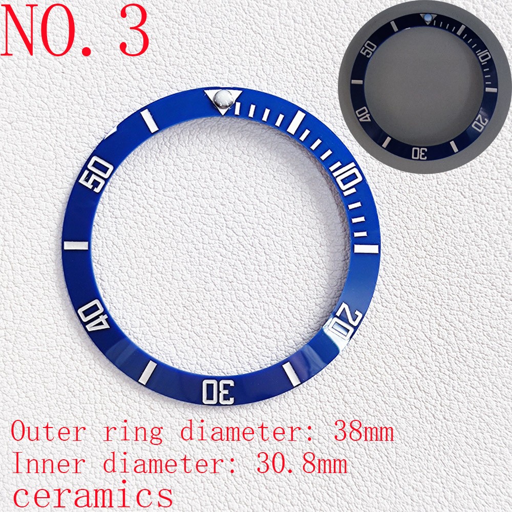 Black/Blue/Green Mens Watches Replacement Accessories Watch Face Bezel Ceramic Insert for 40mm Sub-automatic 38mm