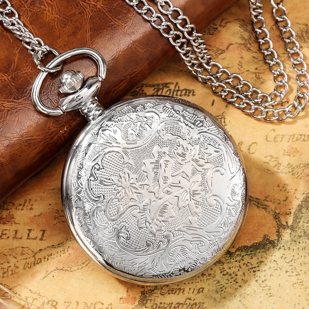 New Advance Sense Silver Women Men Leisure Chain Pocket Watch Hollow Surface Couple Watches Valentine's Day Intimate Gifts