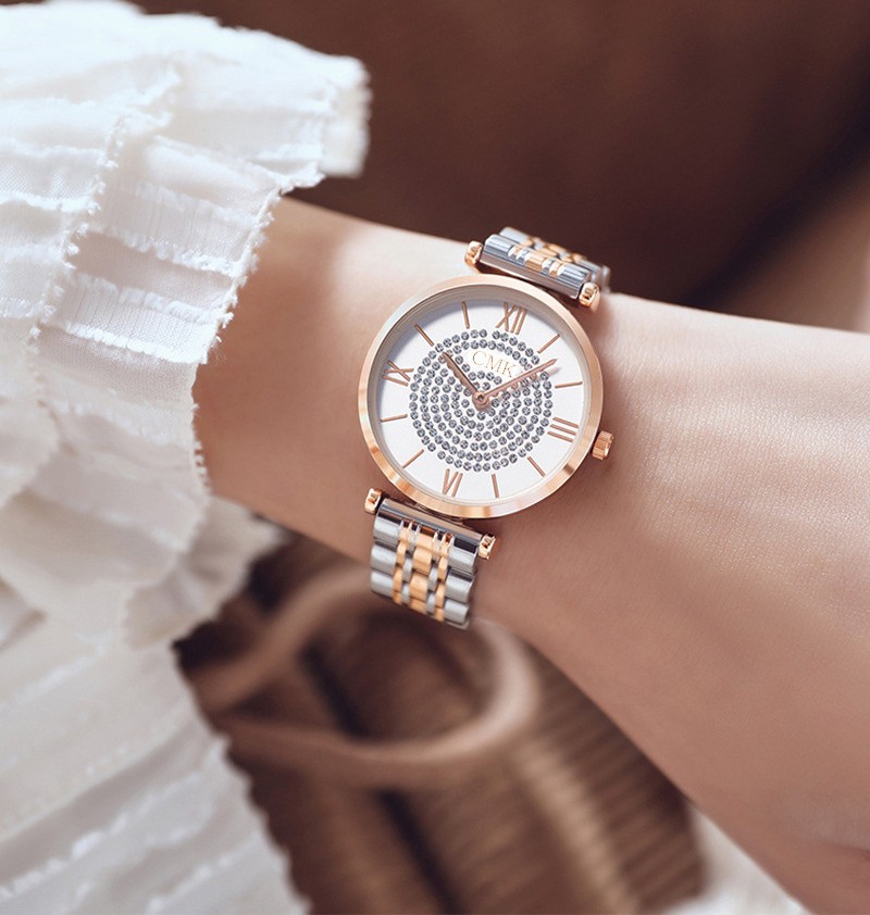 Luxury Crystal Women's Wristwatches Top Brand Fashion Diamond Ladies Quartz Watch Female Steel Wristwatch