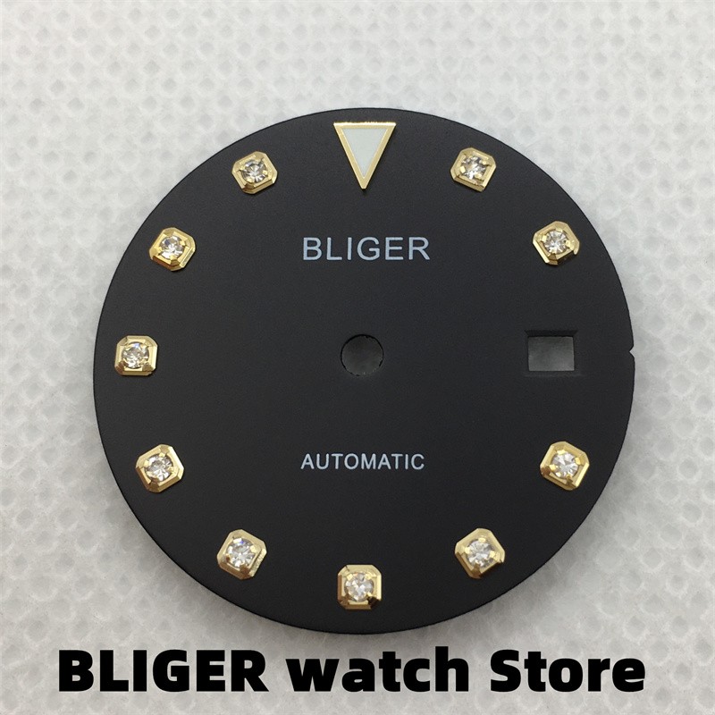 BLIGER 29.3mm Diamond Watch Set Dial For Miyota 8215 8205 821A Mingzhu DG3804 ETA 2824 2836 Movement