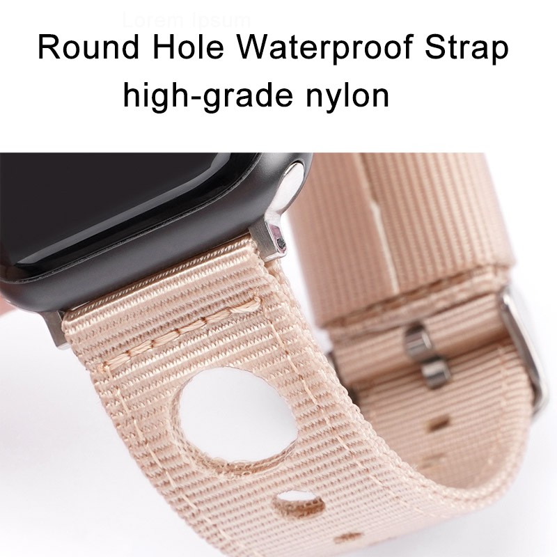 Nylon Strap Fit For Apple Watch iwatch7 High Quality Nylon Watch Strap For Apple Watch 7 6 5 4 3 2 1 Round Hole Waterproof Band