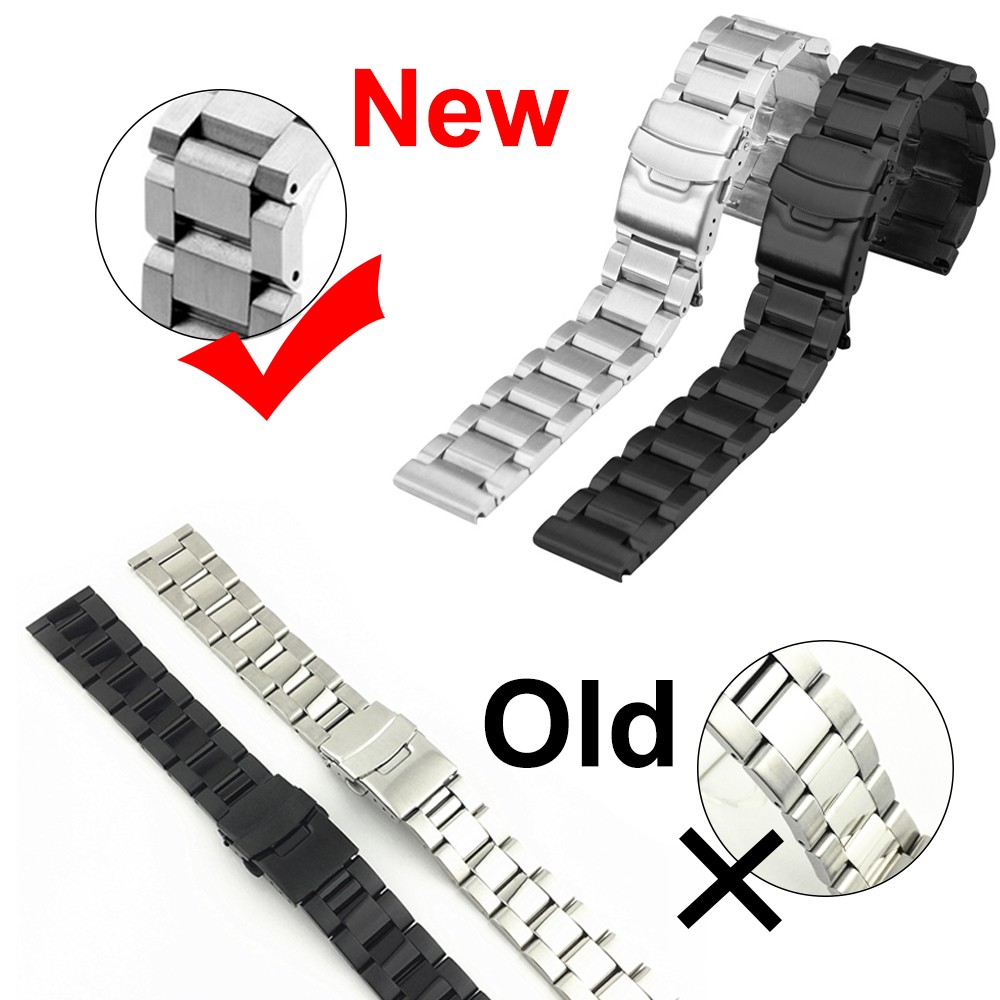 Solid Stainless Steel Watches 18mm 20mm 22mm 24mm For Galaxy Watch Strap For Seiko Huawei gt2 Wrist Metal Business Bracelet