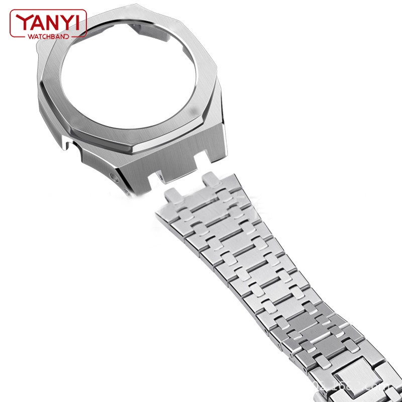 Stainless steel strap and bezel for Casio g-shock GA2100 watchband and case upgrade solid 2rd 3ND GA-2100 modified band