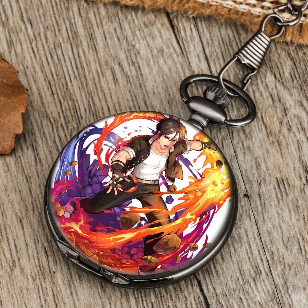 New custom cartoon character style personality nostalgic men's quartz pocket watch with thick chain Valentine's Day gift