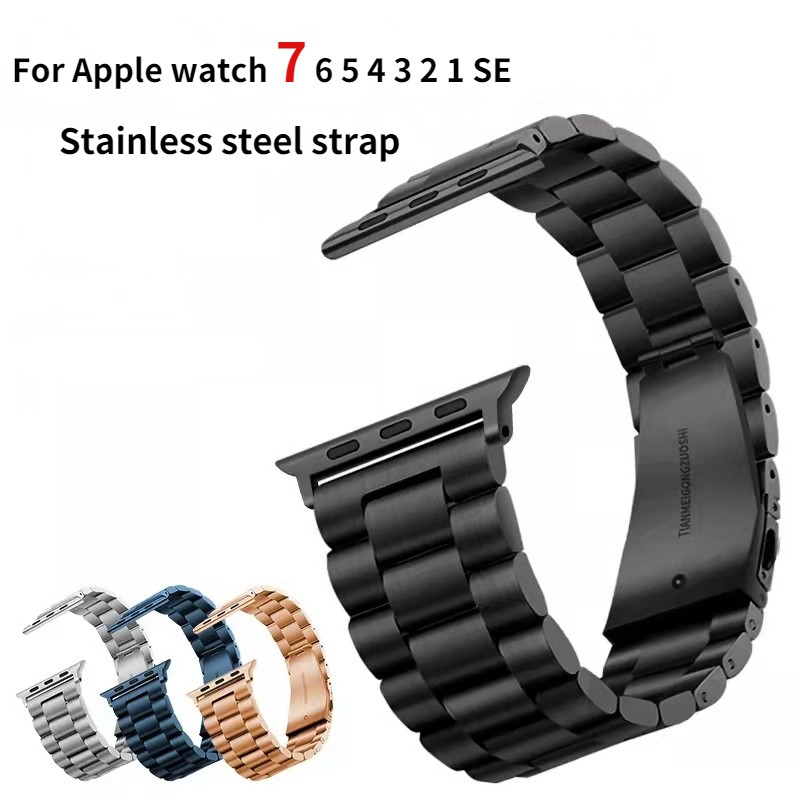 Metal Stainless Steel Strap For Apple watch 7 45mm 41mm 6 5 4 SE 44mm 40mm Smart watch luxury wristband For iwatch 3 2 42mm 38mm