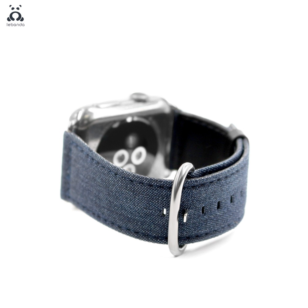 Lebanda Denim Strap Suitable for Apple Watch Series 7 6 SE 5 4 3 Classic Buckle Two Colors Denim Strap Suitable for iWatch 41 45mm