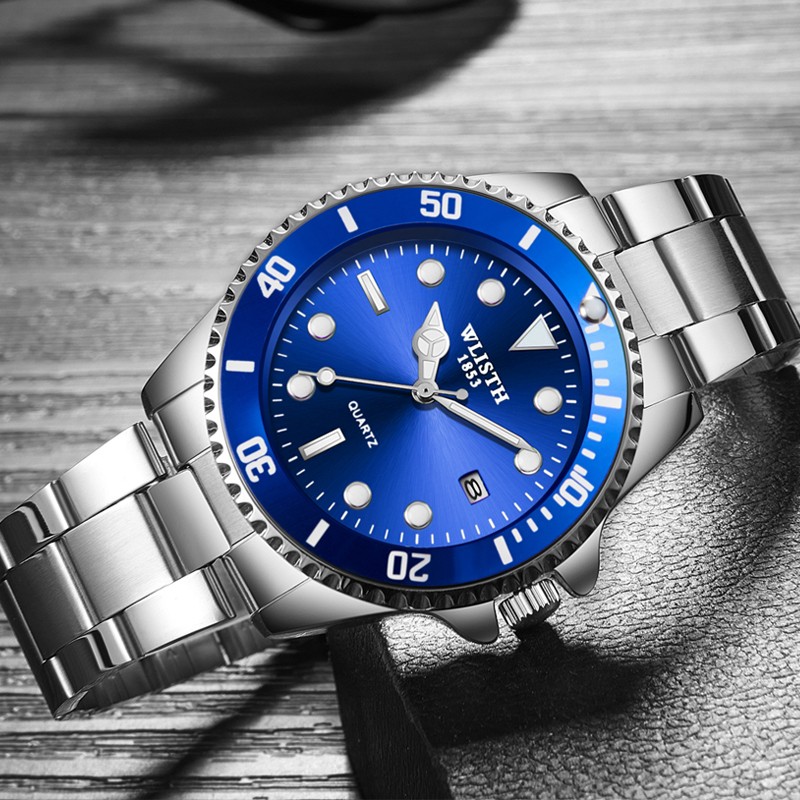 2022 WLISTH Design New 40mm Men Luxury Quartz Movement Wrist Watch Men Stainless Steel Waterproof Watch Relogio Masculino