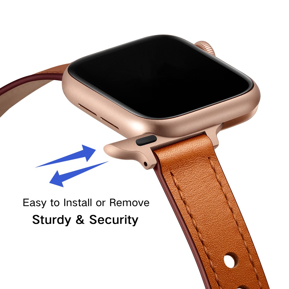 Slim Leather Watch Strap for Apple Watch Series Band 7 6 4 5 3 SE Bracelet for iWatch 41mm 45mm 38mm 42mm 40mm 44mm Wristbands