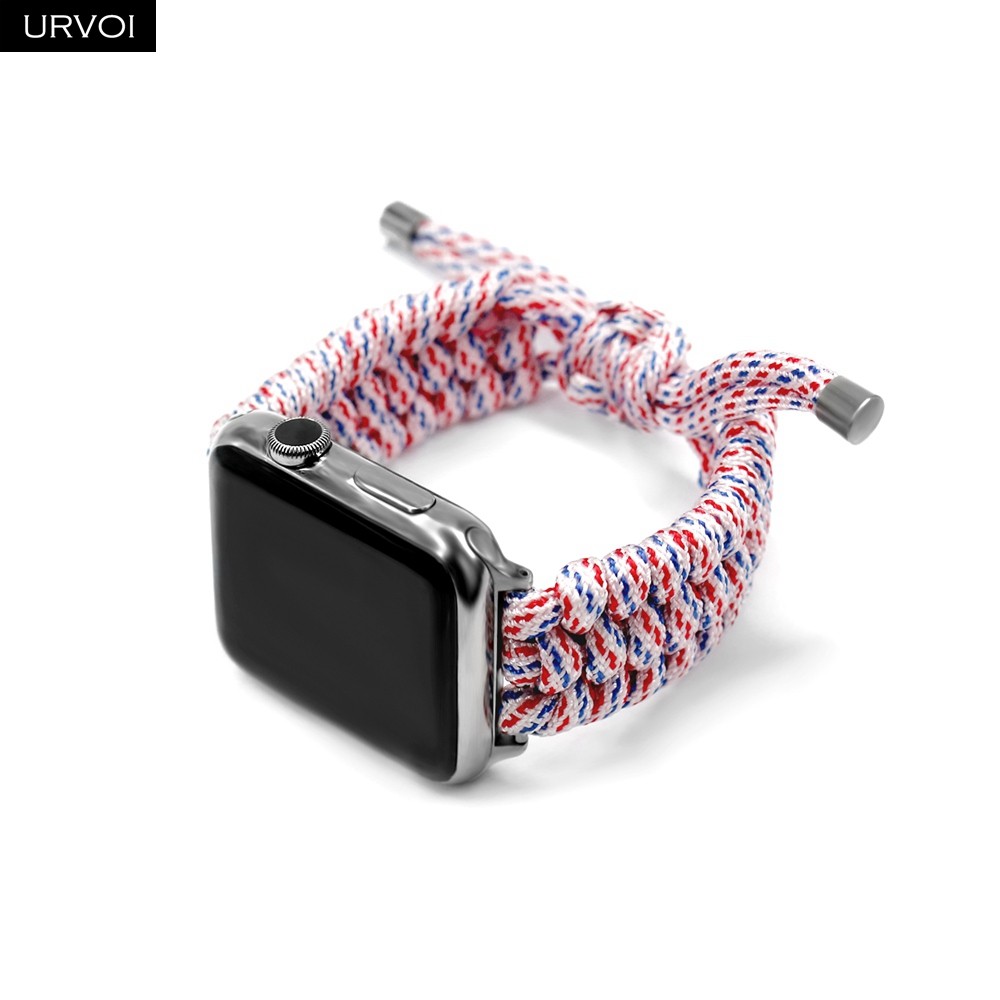 URVOI المظلة الحبل الفرقة ل أبل ساعة سلسلة 7 6 SE 5 4 321 تمتد مشبك حبل حزام ل iWatch outdoor تصميم 40 44 مللي متر