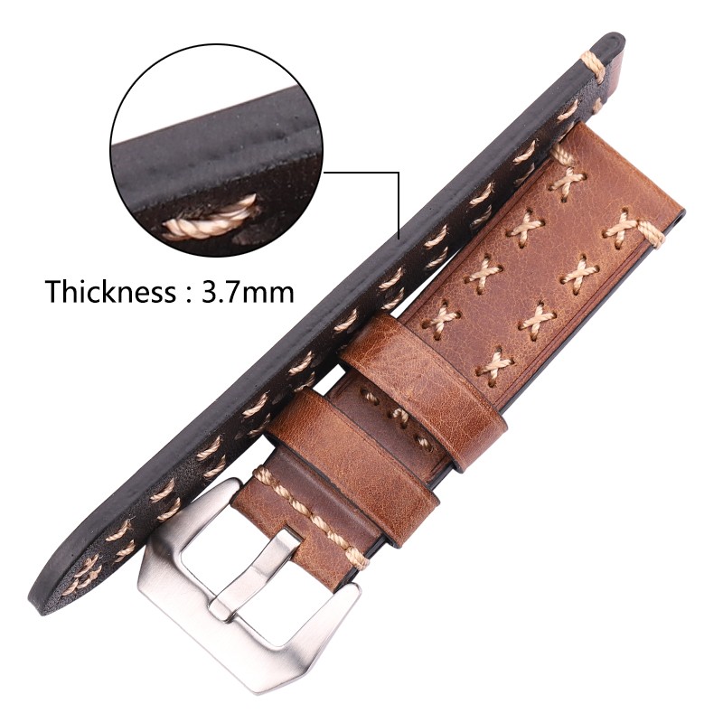 Handmade Watches 22 24mm Antique Leather Italian Watch Band Strap Women Men Brown Black Green Coffee Watch Accessories