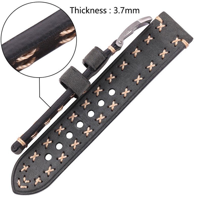 Handmade Watchbands With Retro Stainless Steel Buckle 22mm 24mm Men Women Genuine Leather Watch Band Strap Strap Watch Accessorie