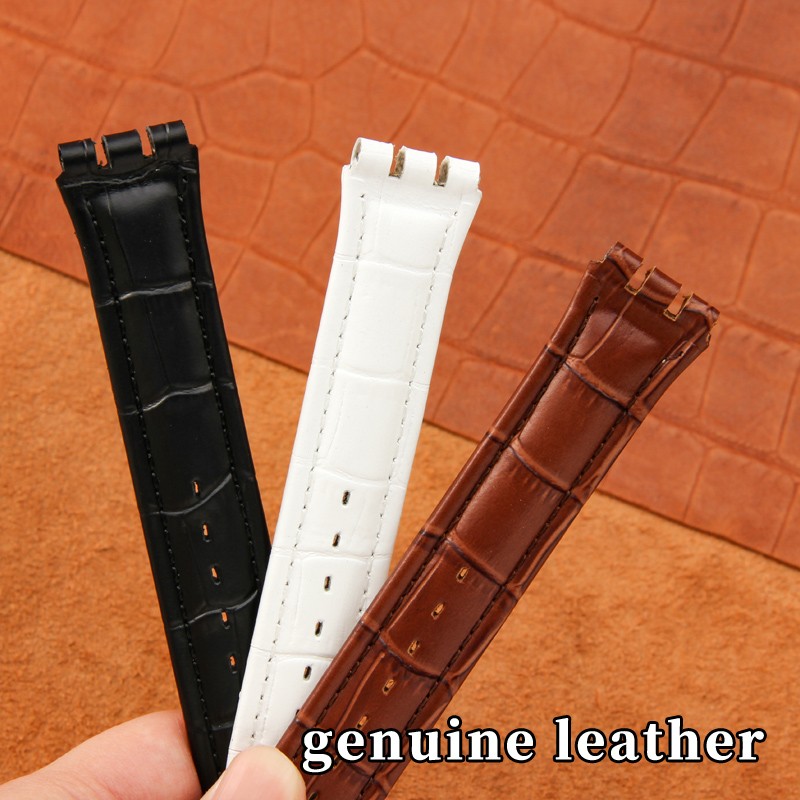 Genuine Leather Watch Strap For Swatch YCS YAS YGS Pin Buckle 17mm 19mm Female Watch Band Blue Red Black Accessories Watchband