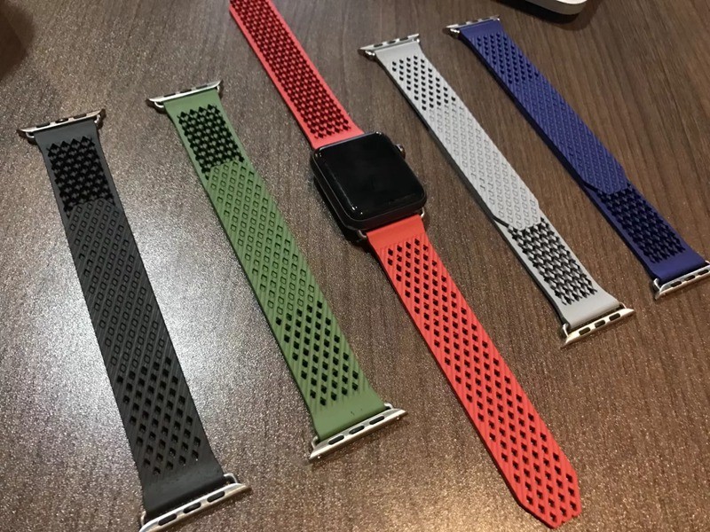 URVOI Band for Apple Watch Series 7 6 SE 5 4 3 2 Fluoro Rubber Strap for iWatch Soft Silicone Replacement Sport Band No Buckle