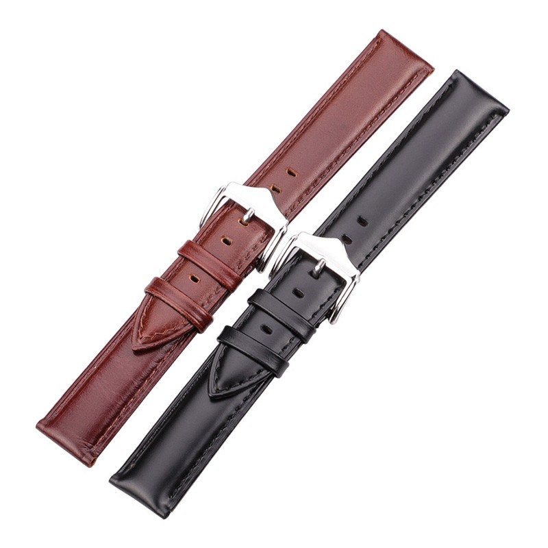 Genuine Leather Watch Band Bracelet Women Men Brown Black Smooth Soft Cowhide Leather Strap Accessories 18 19 20 21 22 24mm Watchband