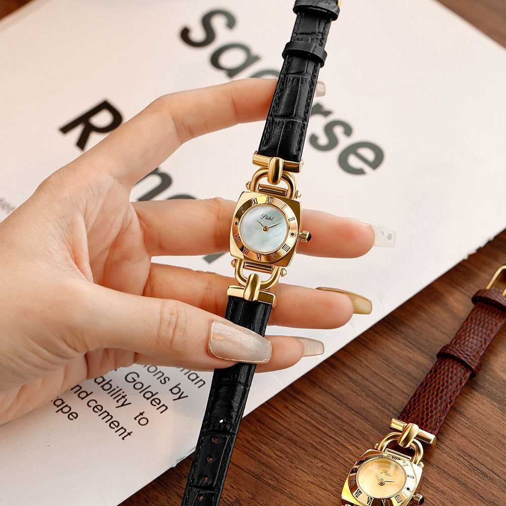 Woman watch fashion retro quartz watch genuine leather strap waterproof square watch Japanese movement ladies watch for school