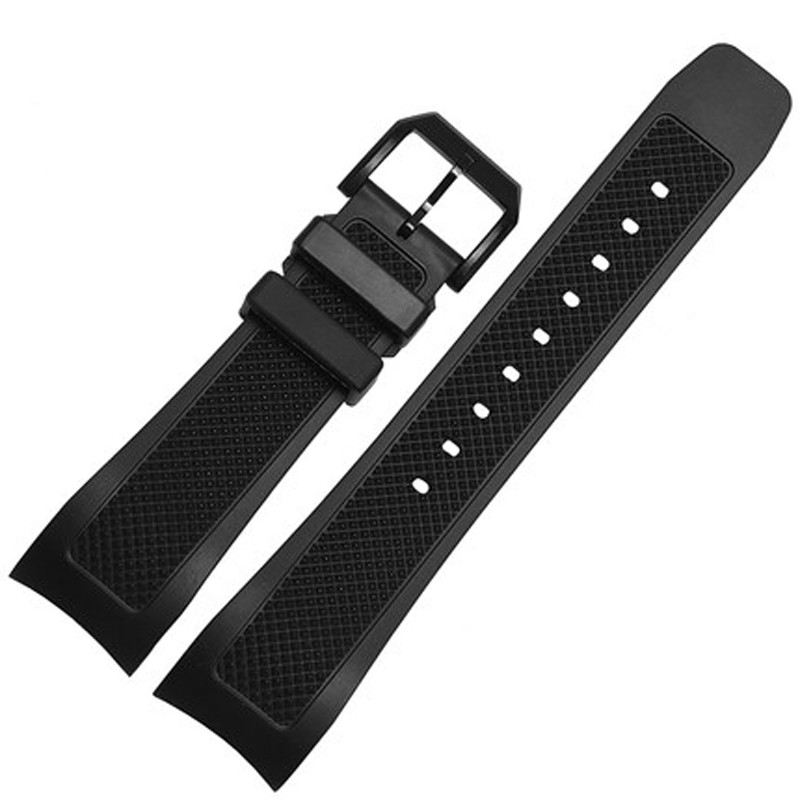 Curved End 22mm Black Soft Silicone Rubber Watchband For IWC Portugal Yacht Club Chronograph IW390502 IW390209