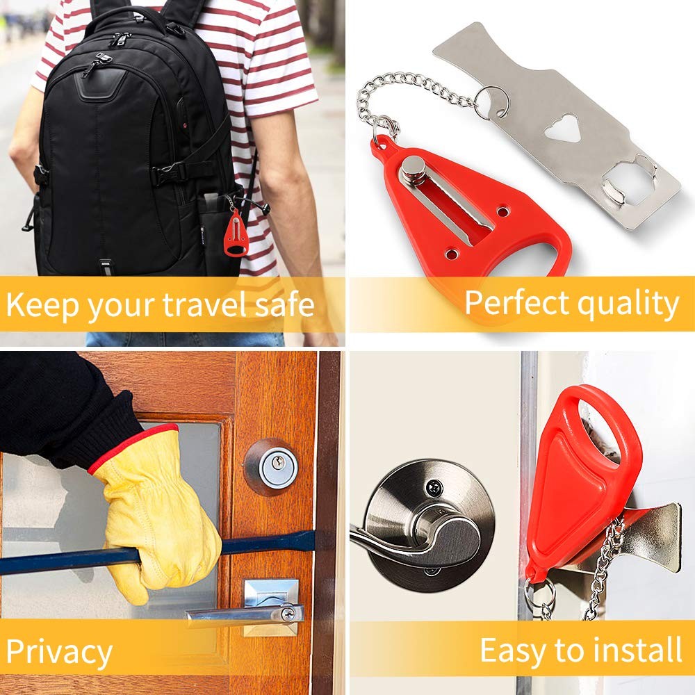 Portable Door Lock Safety Latch Metal Lock Home Room Hotel Anti-theft Security Lock Travel Residence Safety Door Loc