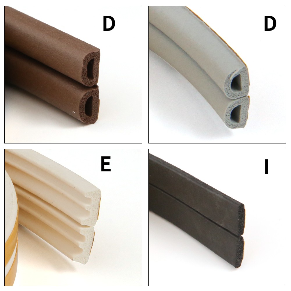 5m Self Adhesive Seal Tape E/D/P/I Type Doors Window Gasket Soundproof Rubber Foam Weatherstrip Sealed Collision Tape