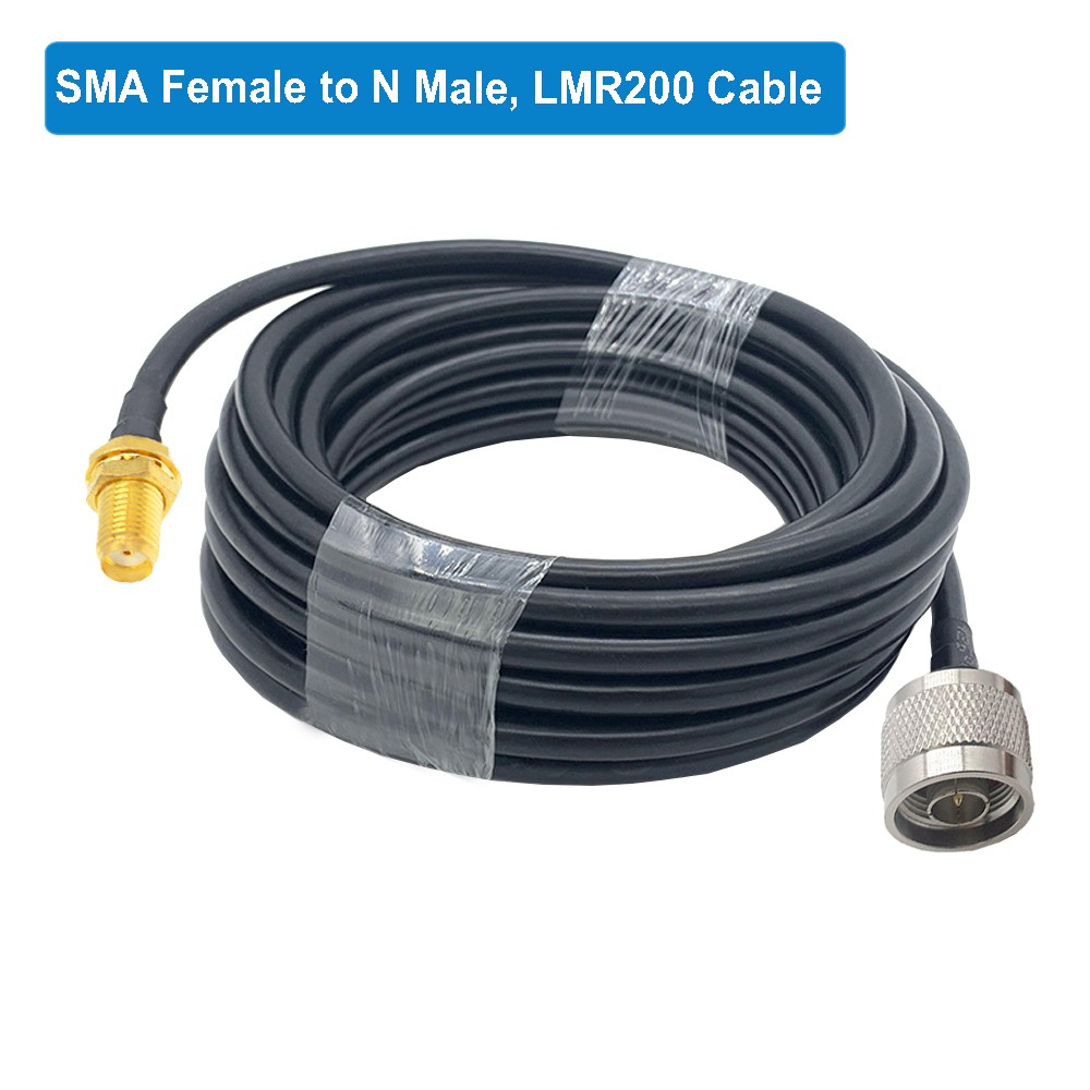 LMR200 RP-SMA Male to N Female Bulkhead Low Loss Coax Cable RF Extension Jumper for 4G LTE Wireless Router Gateway Celluloradio