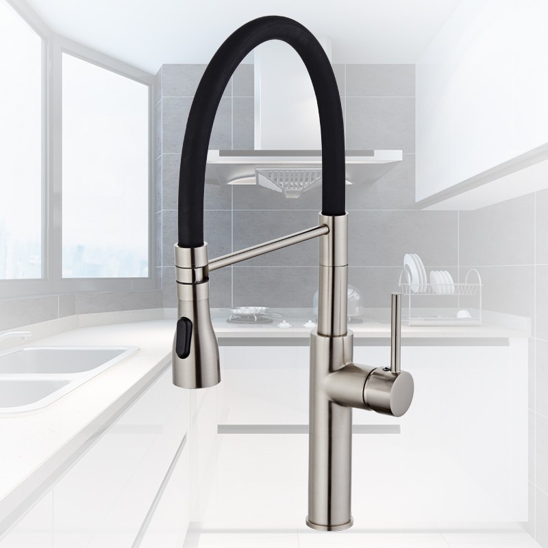 Kitchen Faucets Chrome Kitchen Sink Lever Deck Mount Pull Down Dual Sprayer Nozzle Torneira De Cozinha Mixer Water Taps LK-9910