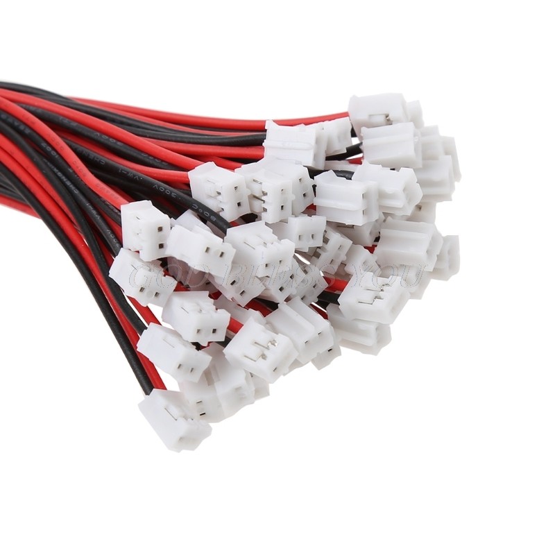 50 Sets Mini Micro JST 2.0 PH 2-pin Connector Plug With Wire Cables 120mm 26AWG Drop Shipping
